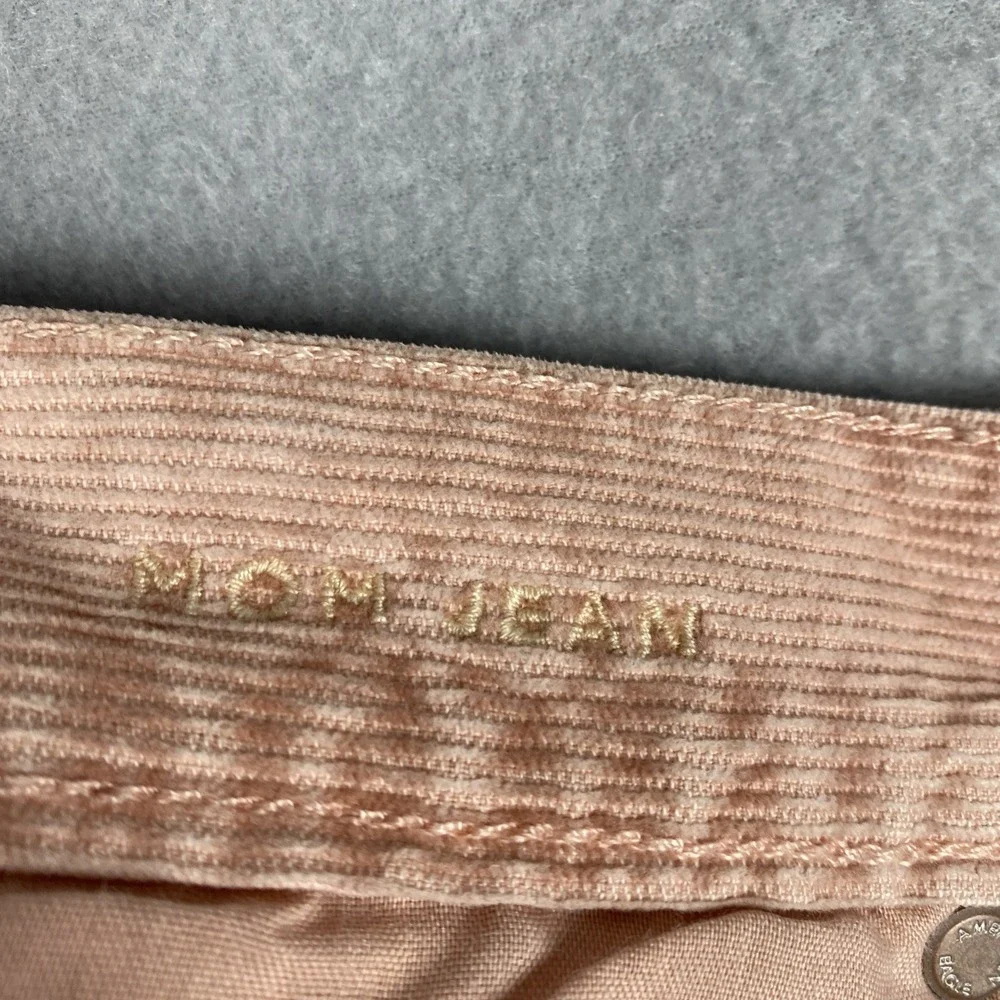 American Eagle Mom Jean High Rise‎ Corduroy Super Stretch Pants Womens 4 Pink